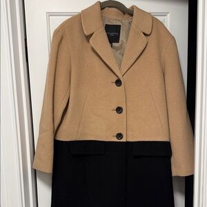 Talbots Petites Camel and Black Pea Coat